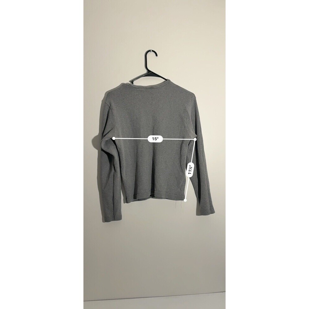 Vintage Womens North Crest 100% Cotton V-neck Sweater Sz L 14-16 Grey - Picture 4 of 4